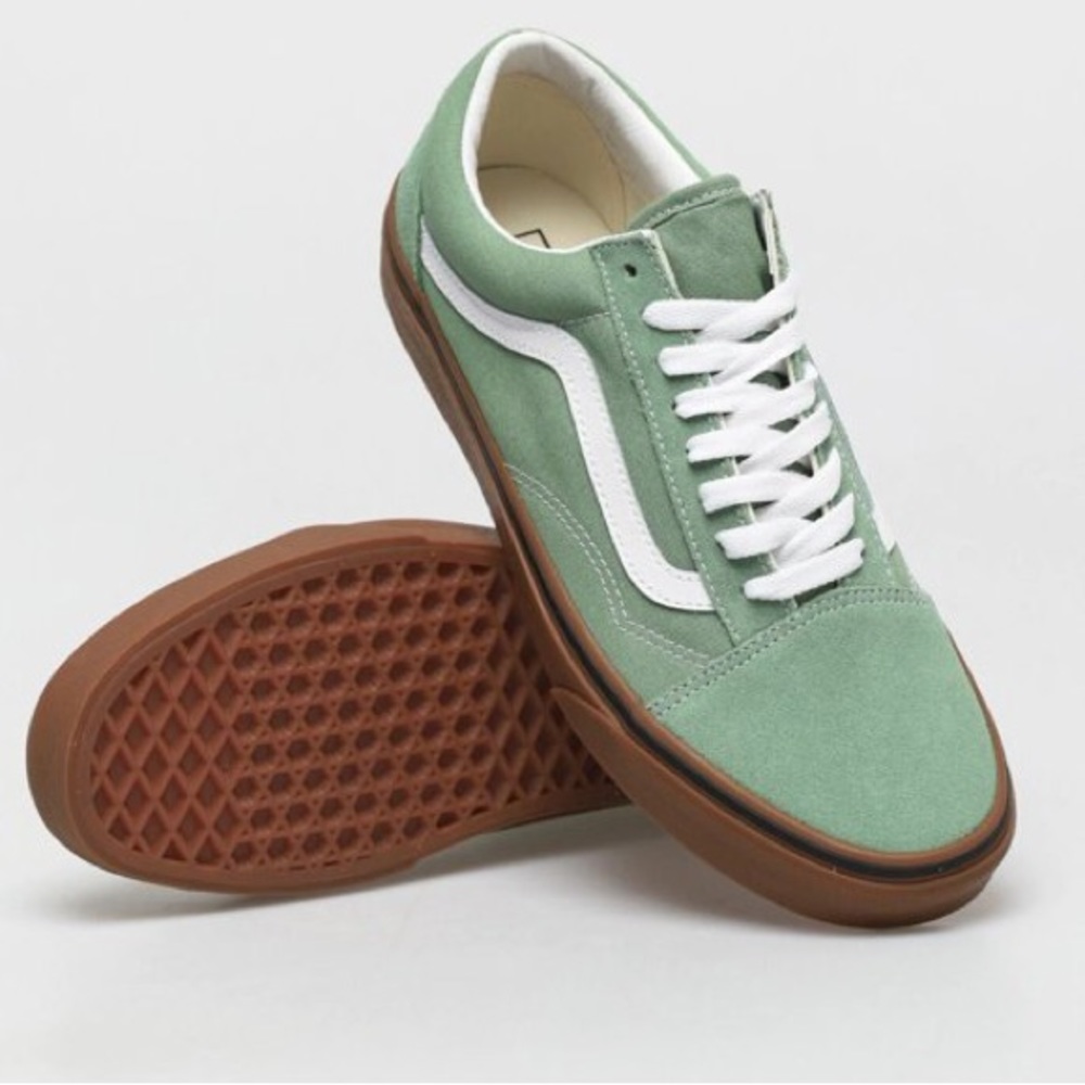 Rare Vans Old Skool Gum/Basil Classic Skate Shoe NWOT